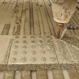 福州 芝麻白花岗岩石材盲人石、盲道石、盲点石