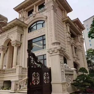 福州 黄金麻花岗岩别墅外墙干挂效果展示