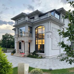 福州 白麻花岗岩私人别墅干挂石材豪华定制