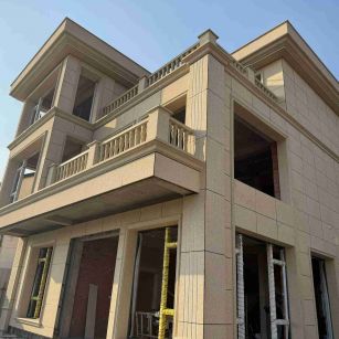 福州 黄金麻花岗岩石材荔枝面外墙干挂效果展示