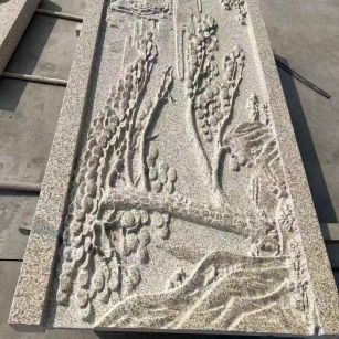 福州 黄金麻雕刻板浮雕迎客松