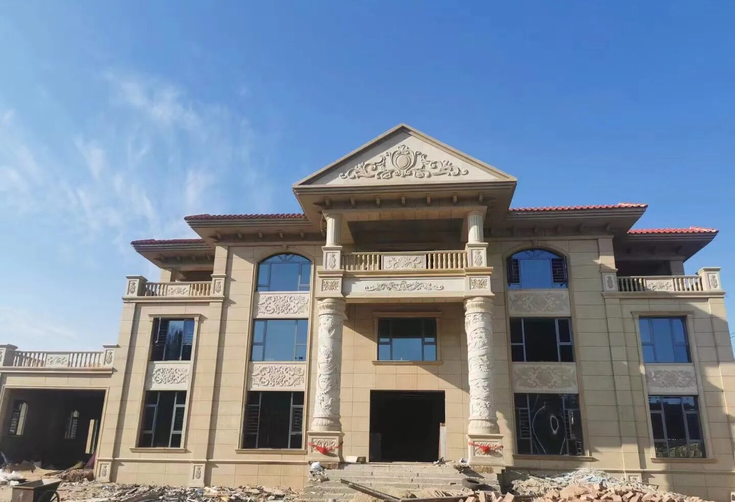 福州 黄金麻花岗岩别墅外墙干挂