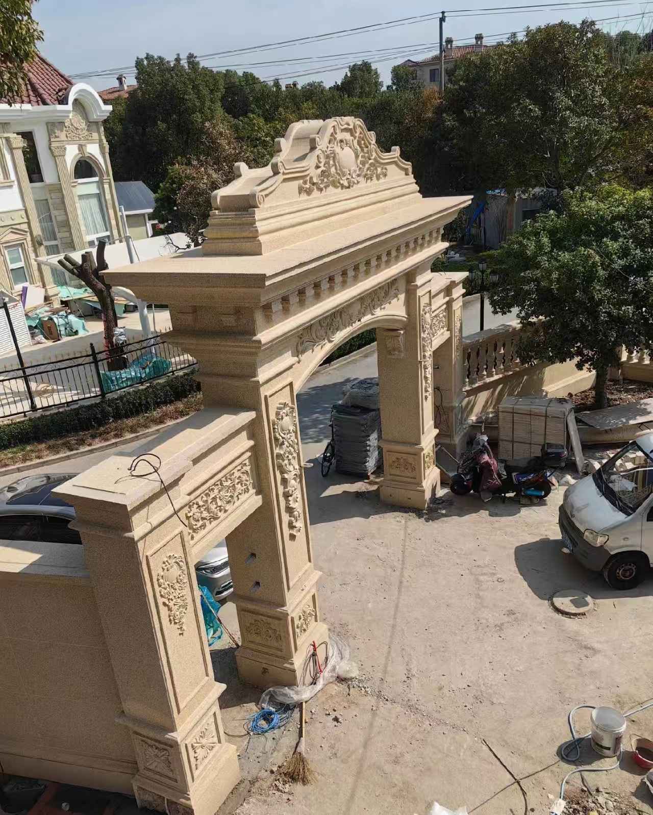 福州 黄金麻荔枝面花岗岩别墅门楼