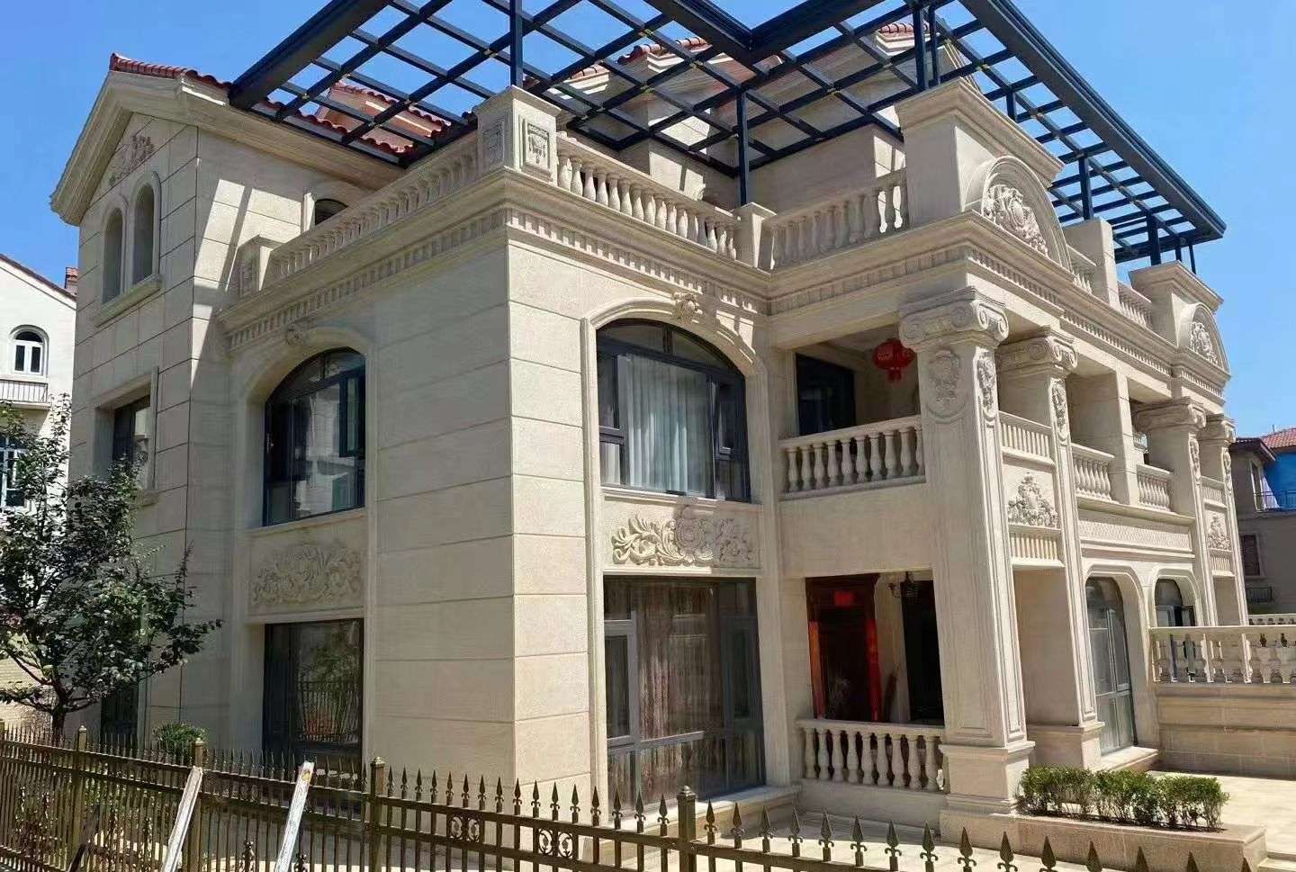 福州 黄金麻花岗岩荔枝面别墅外墙干挂