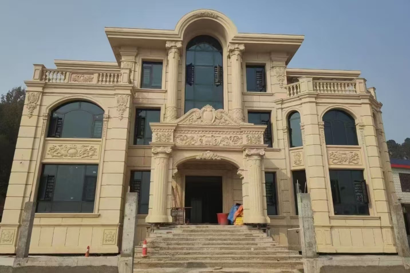 福州 黄金麻花岗岩别墅外墙干挂