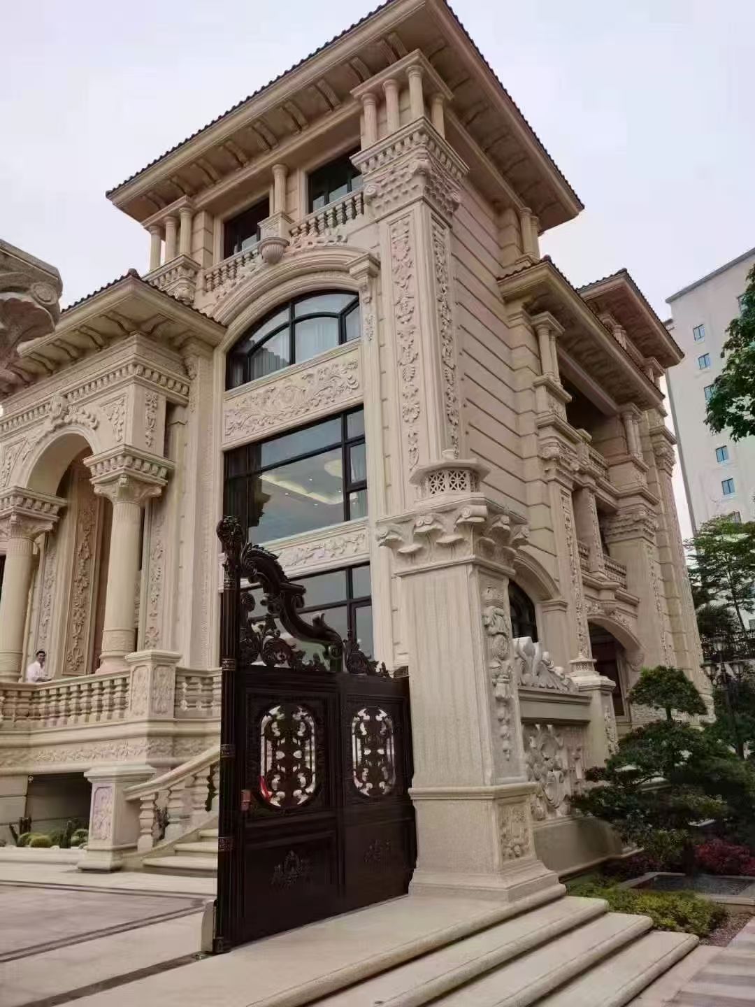 福州 黄金麻花岗岩别墅外墙干挂效果展示