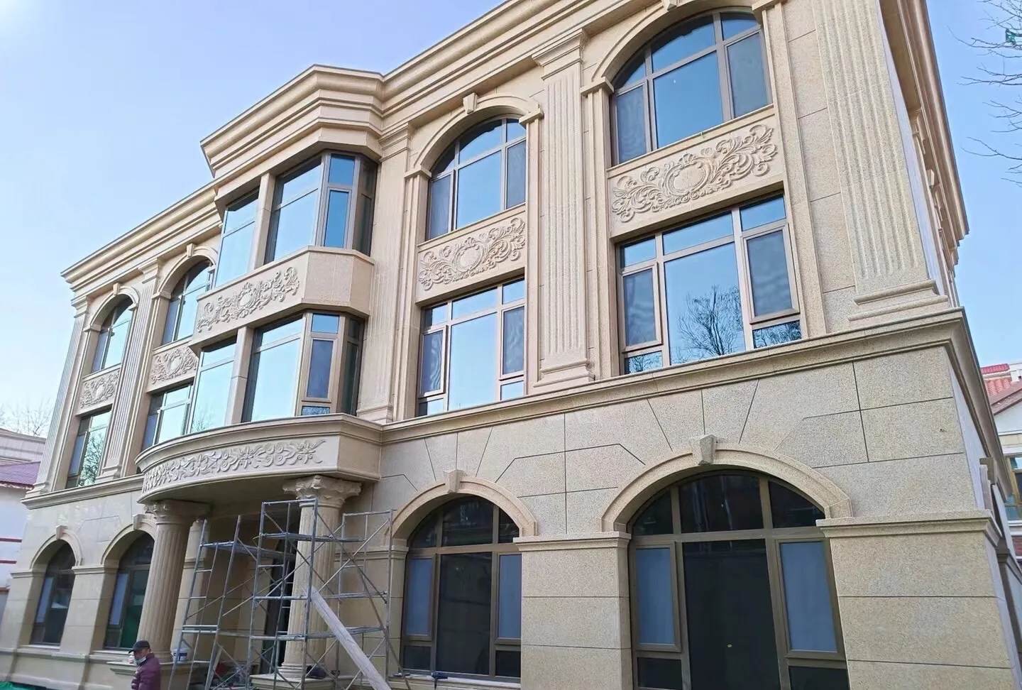 福州 黄金麻花岗岩别墅外墙干挂