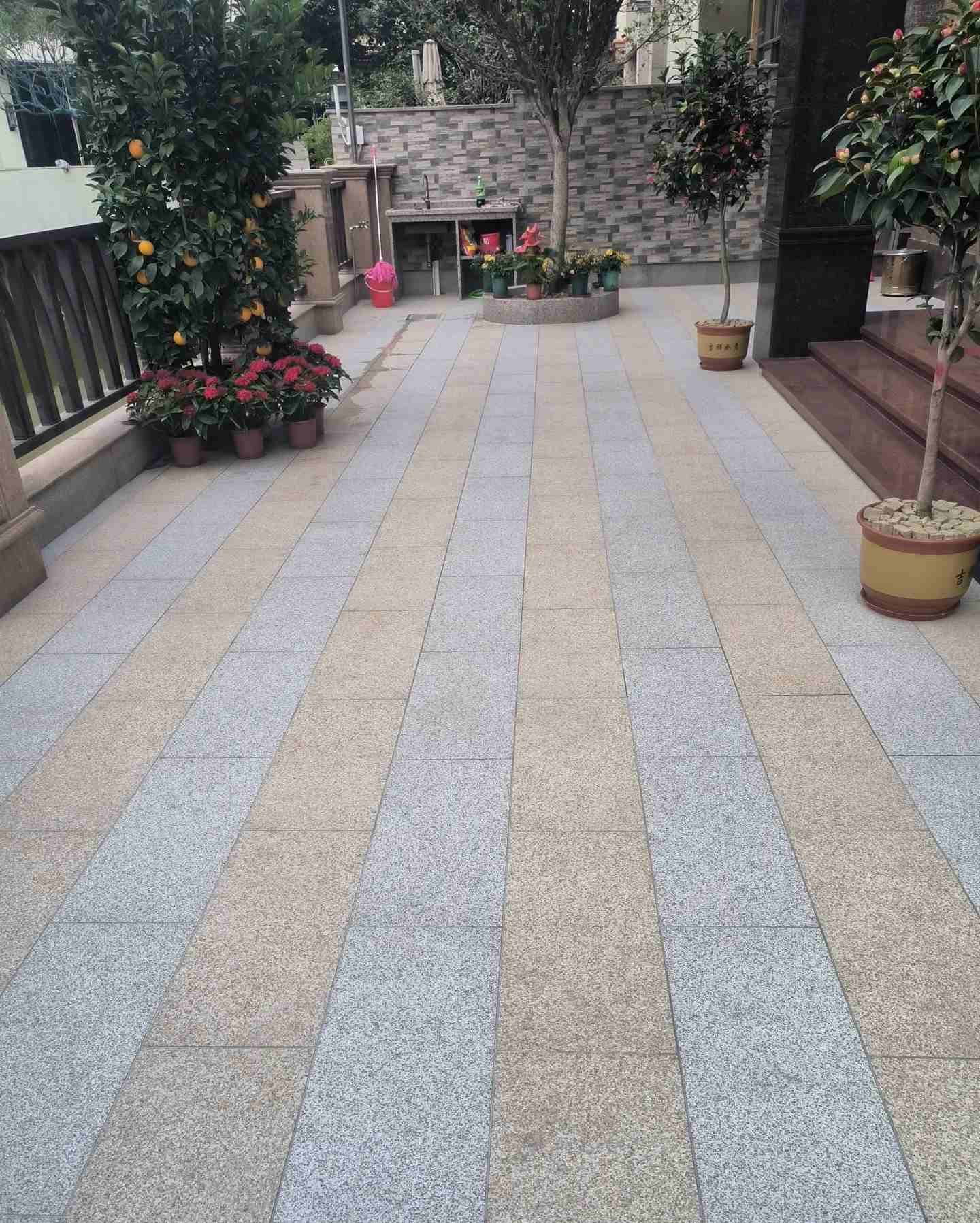 福州 黄金麻白麻荔枝面庭院铺装展示